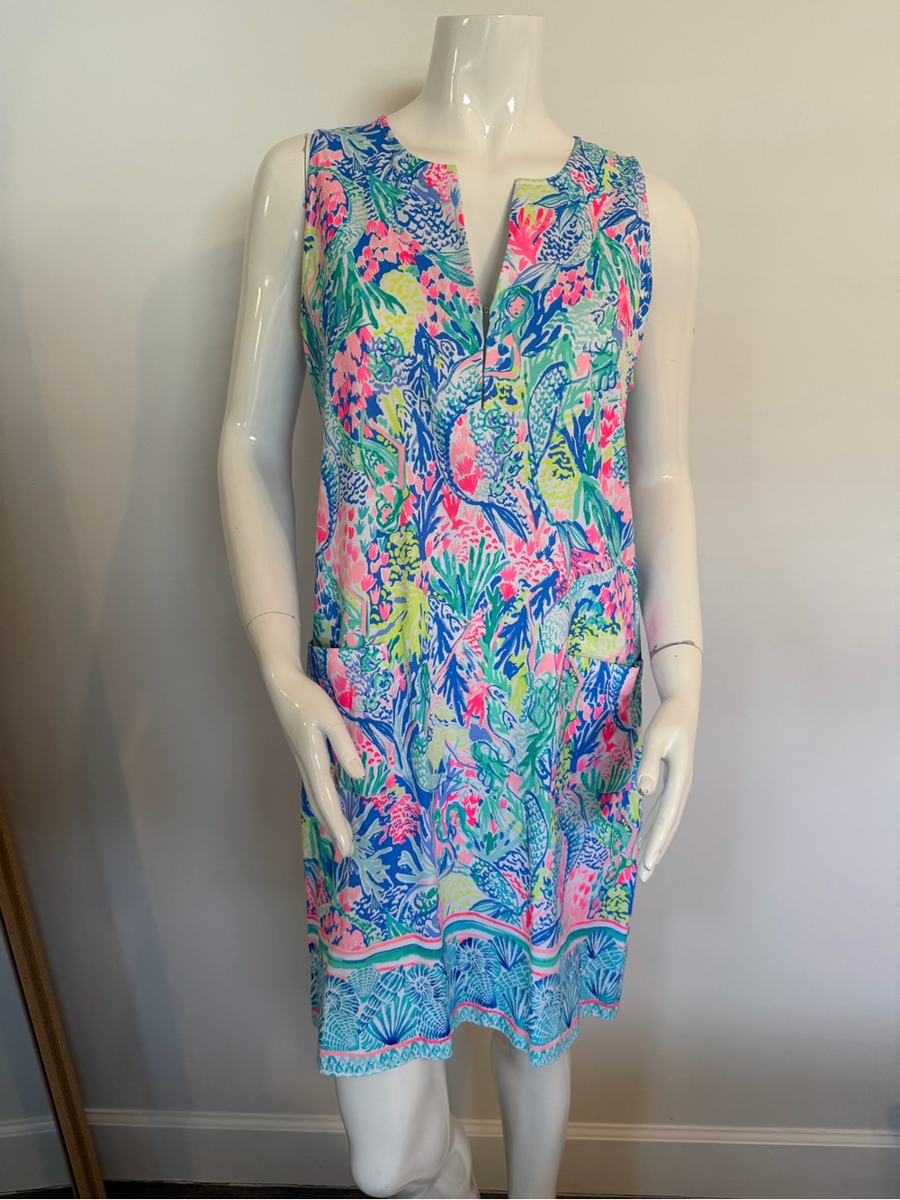 Lilly Pulitzer kelby stretch shift dress in mermaid cove print size 6 - Picture 2 of 10